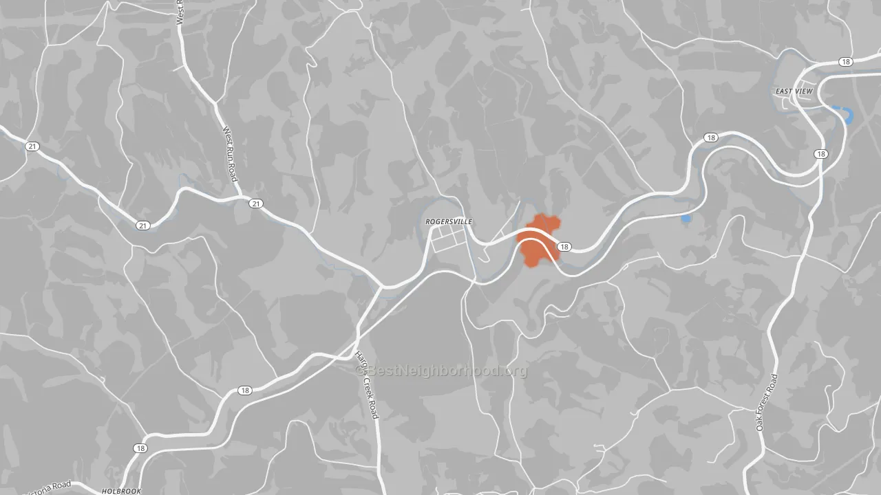 Bike Grade map of 15359, PA