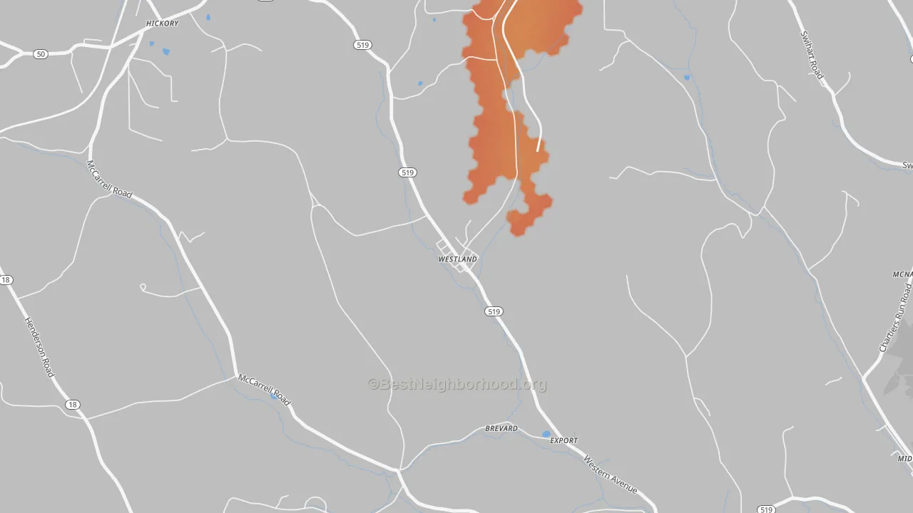 Bike Grade map of 15378, PA