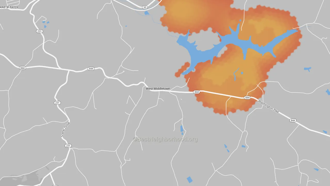 Bike Grade map of 15379, PA