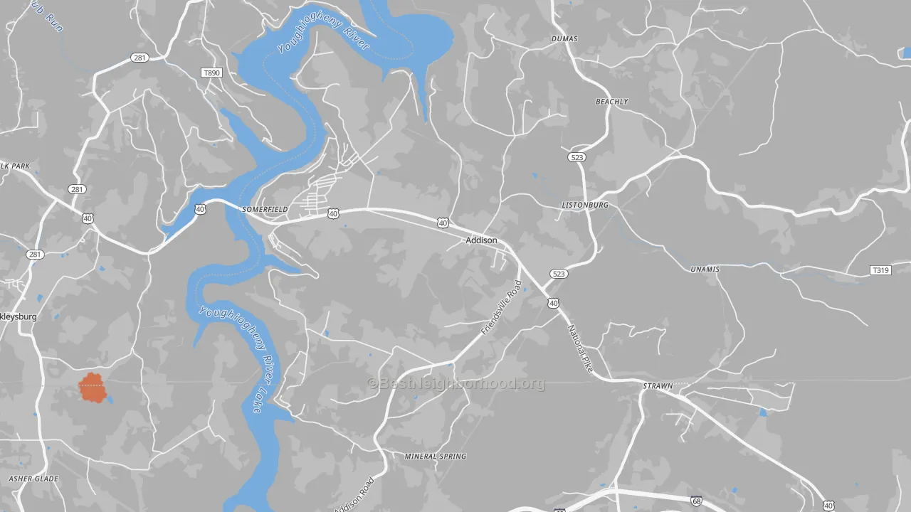 Bike Grade map of 15411, PA