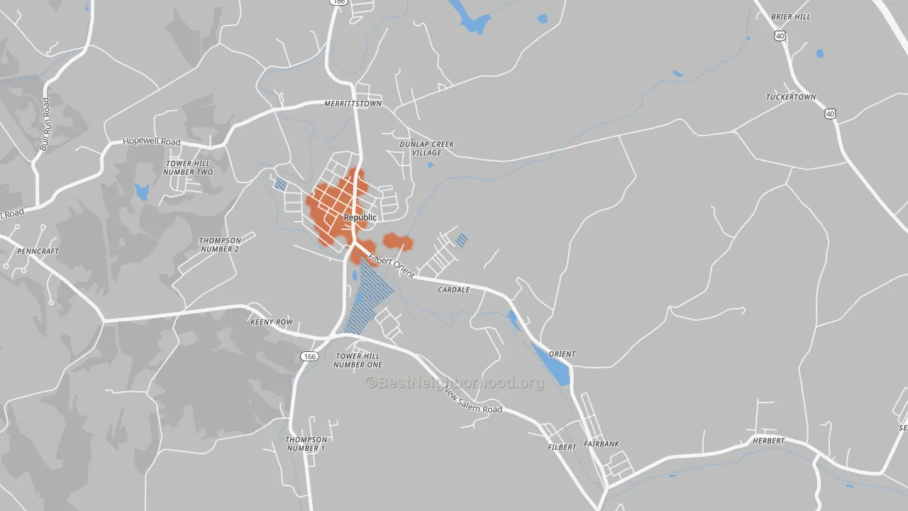 Bike Grade map of 15420, PA