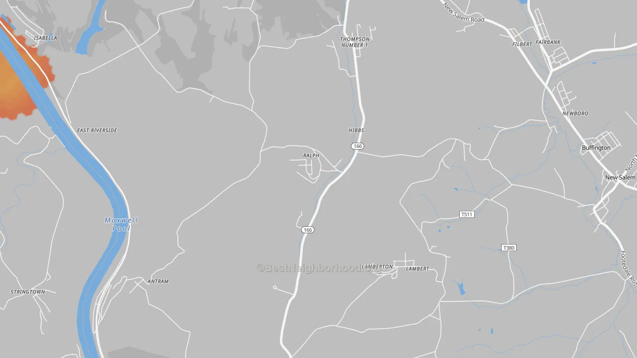 Bike Grade map of 15443, PA