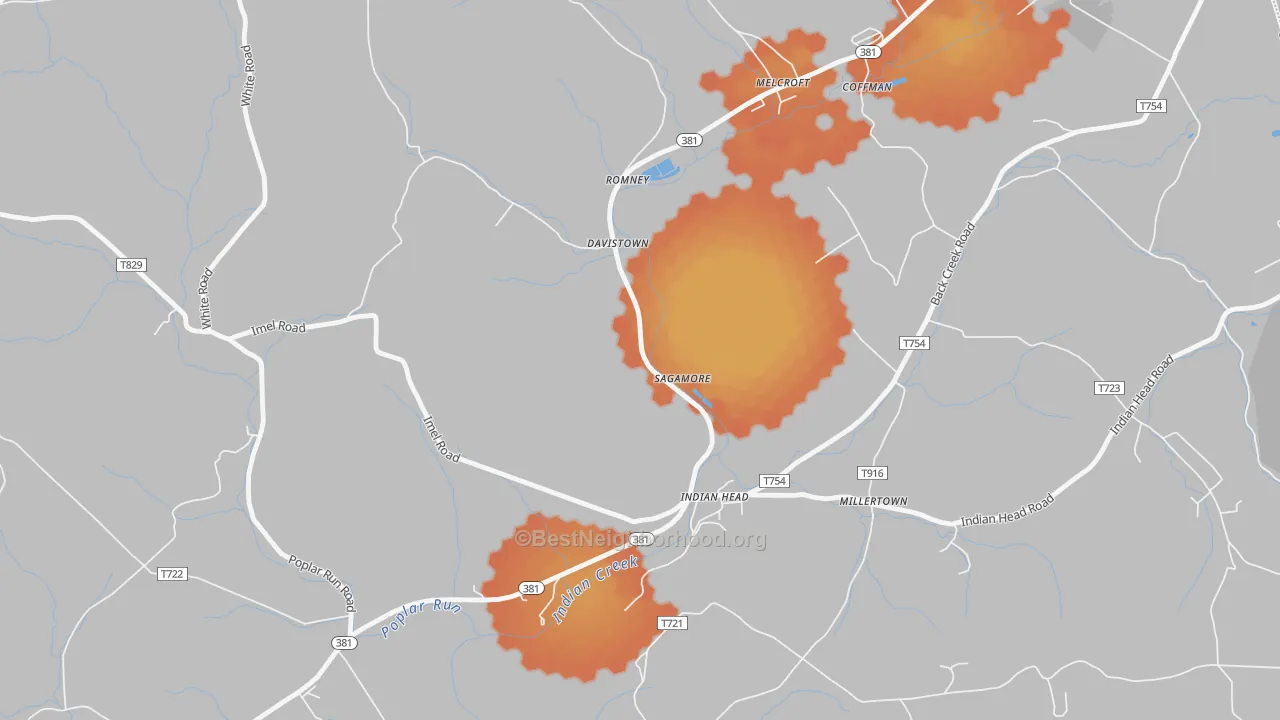 Bike Grade map of 15446, PA