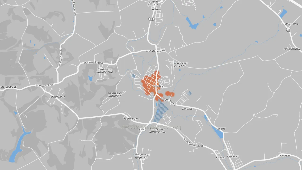 Bike Grade map of 15475, PA
