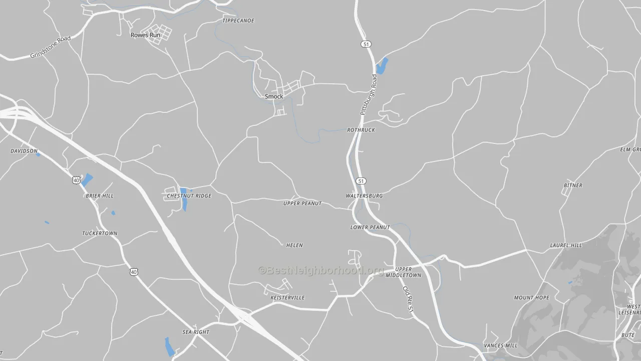 Bike Grade map of 15480, PA