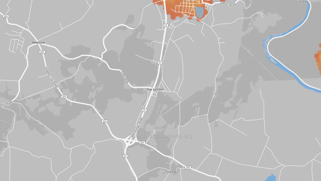 Bike Grade map of 15482, PA