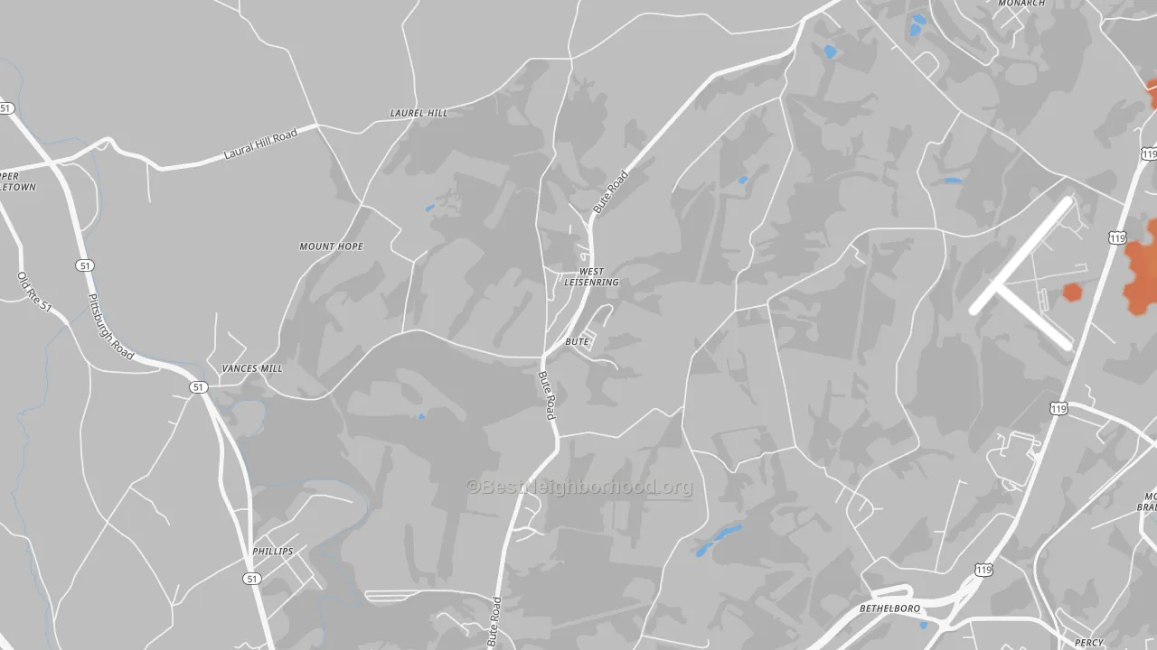Bike Grade map of 15489, PA