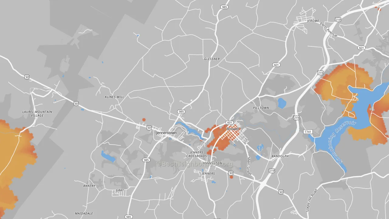 Bike Grade map of 15531, PA
