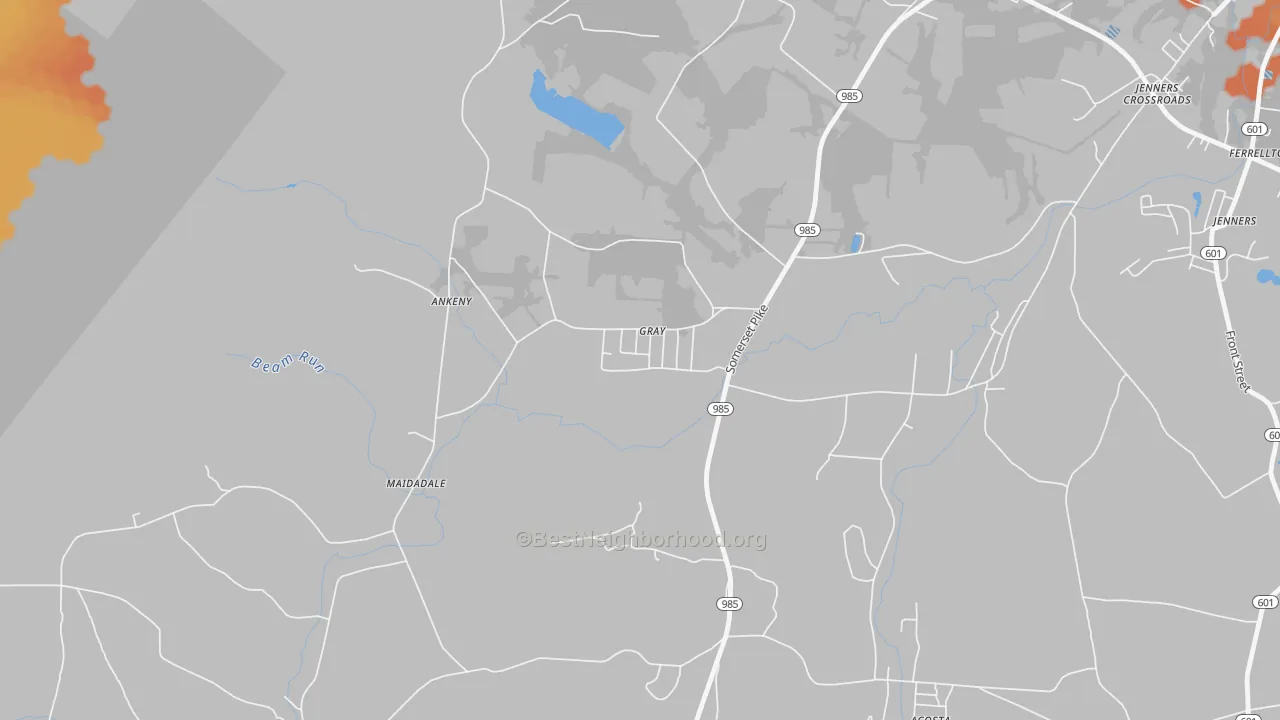 Bike Grade map of 15544, PA