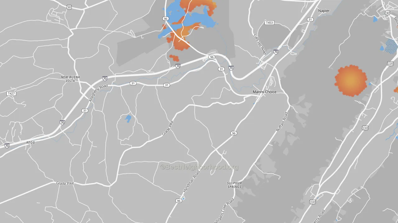 Bike Grade map of 15550, PA