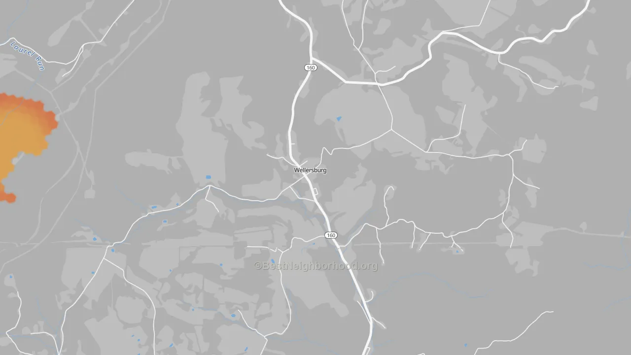 Bike Grade map of 15564, PA