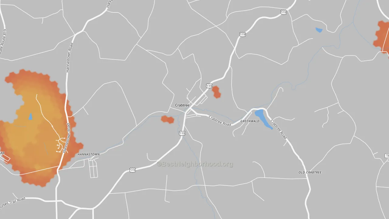 Bike Grade map of 15624, PA