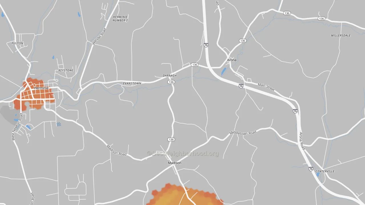 Bike Grade map of 15625, PA