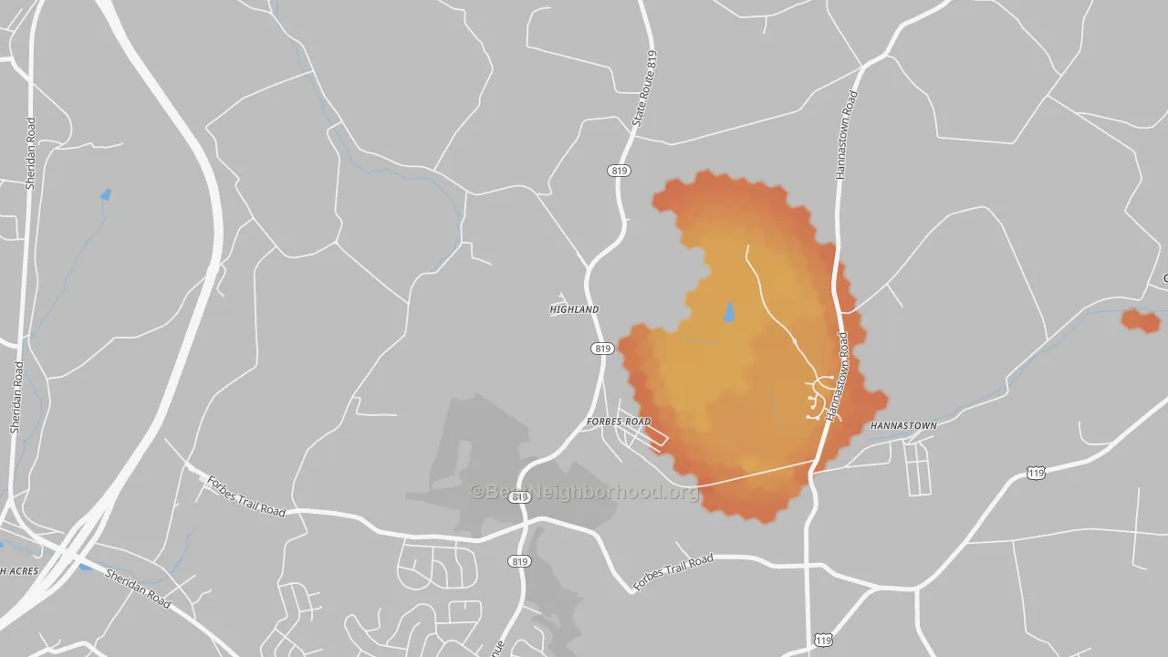 Bike Grade map of 15633, PA