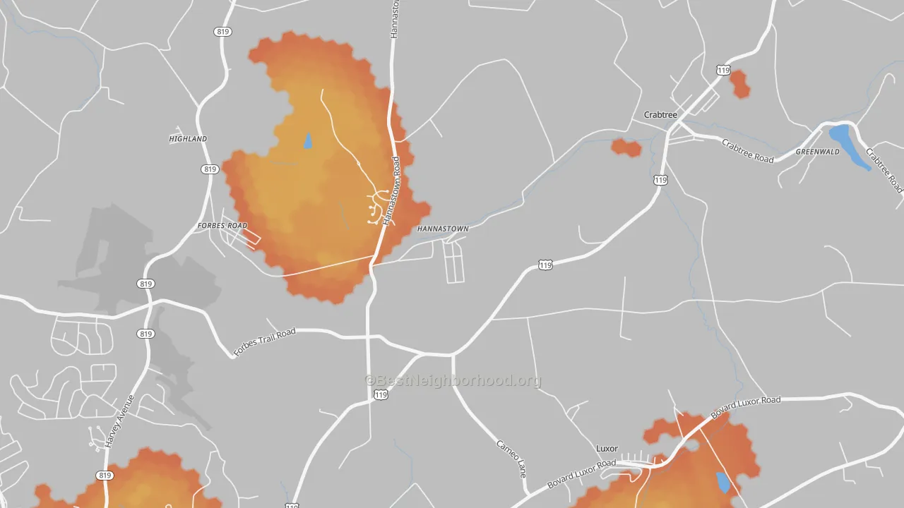 Bike Grade map of 15635, PA