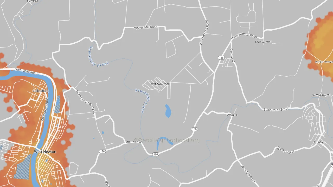Bike Grade map of 15640, PA