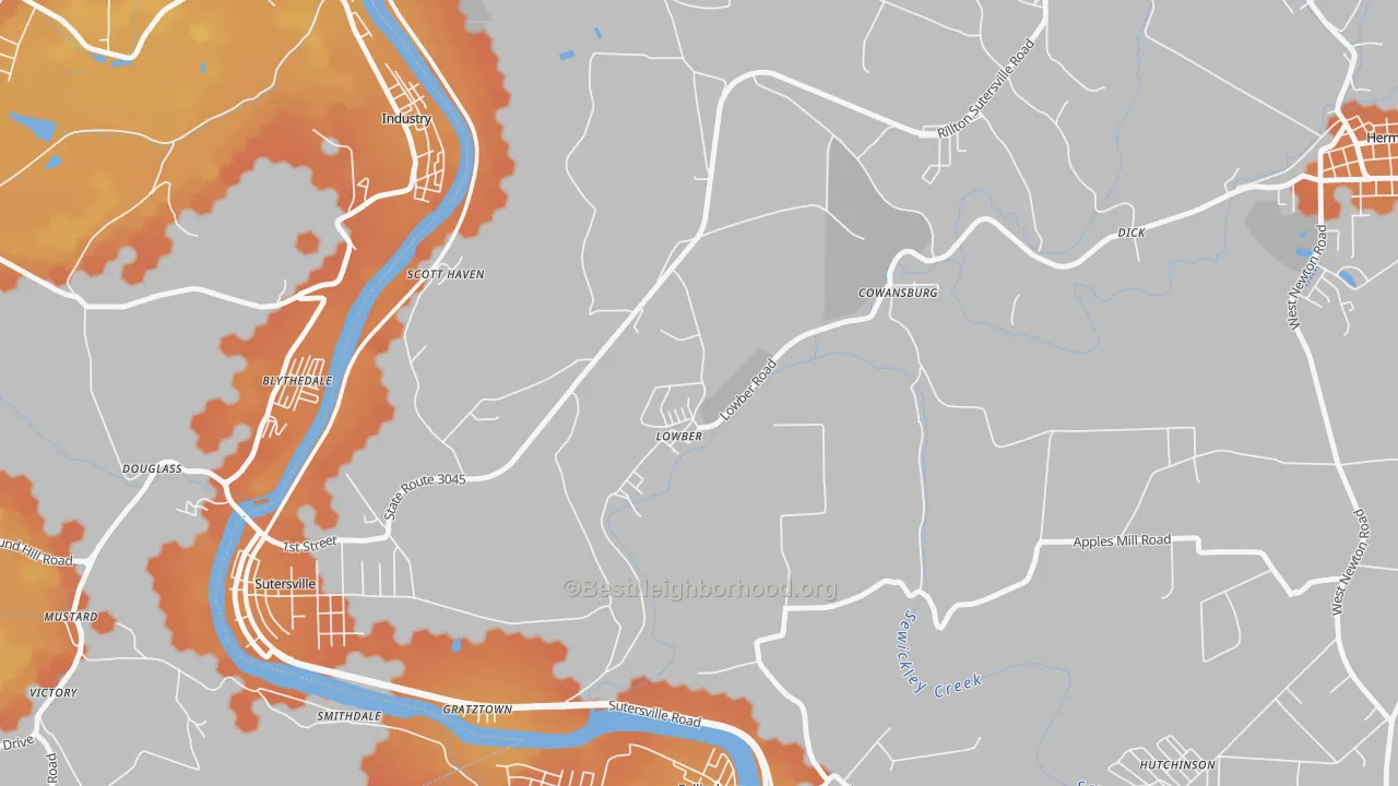 Bike Grade map of 15660, PA