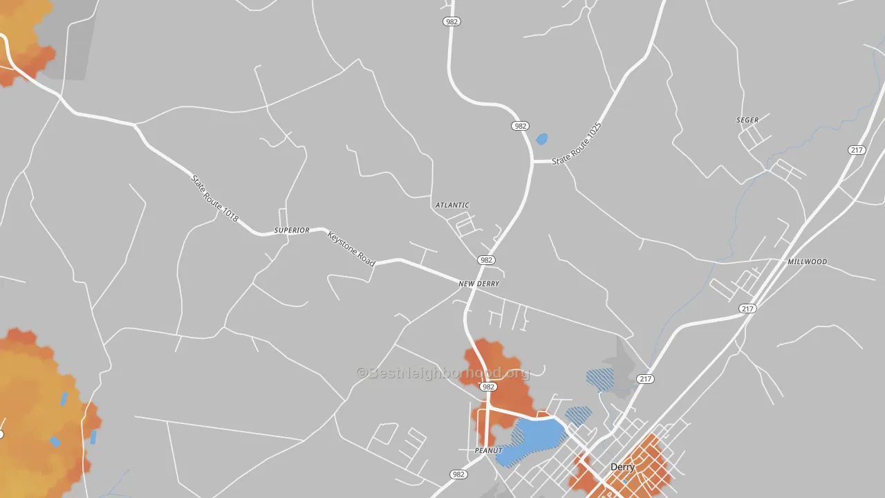 Bike Grade map of 15671, PA