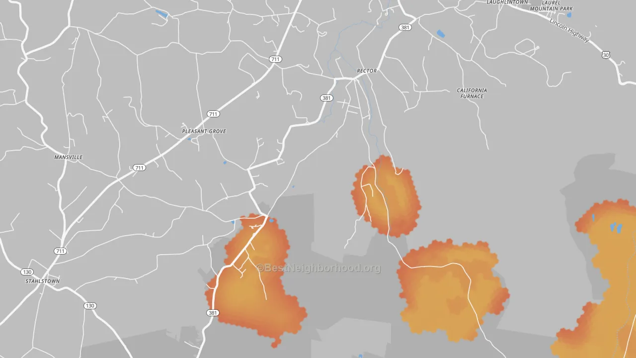 Bike Grade map of 15677, PA
