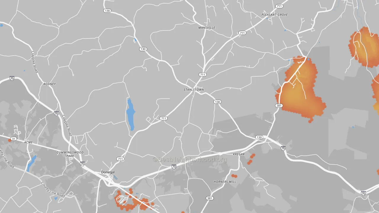 Bike Grade map of 15687, PA