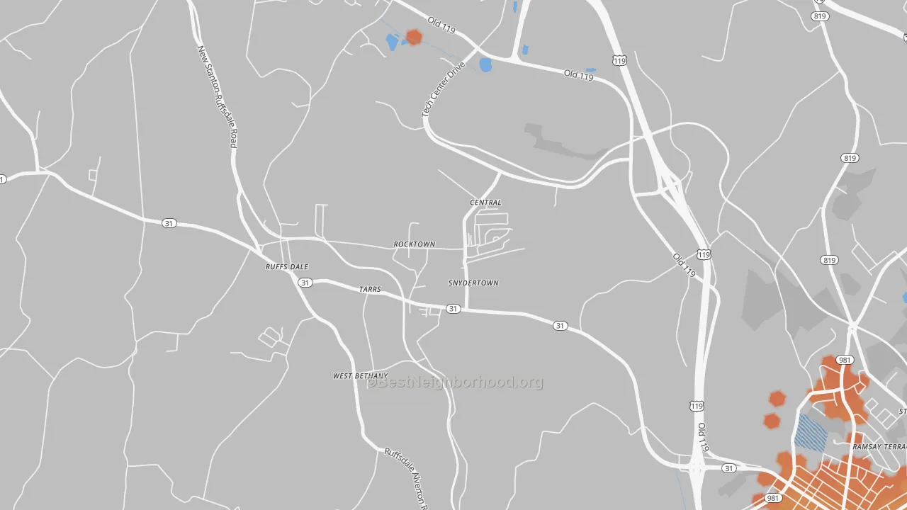 Bike Grade map of 15688, PA