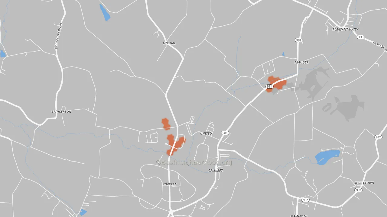 Bike Grade map of 15689, PA