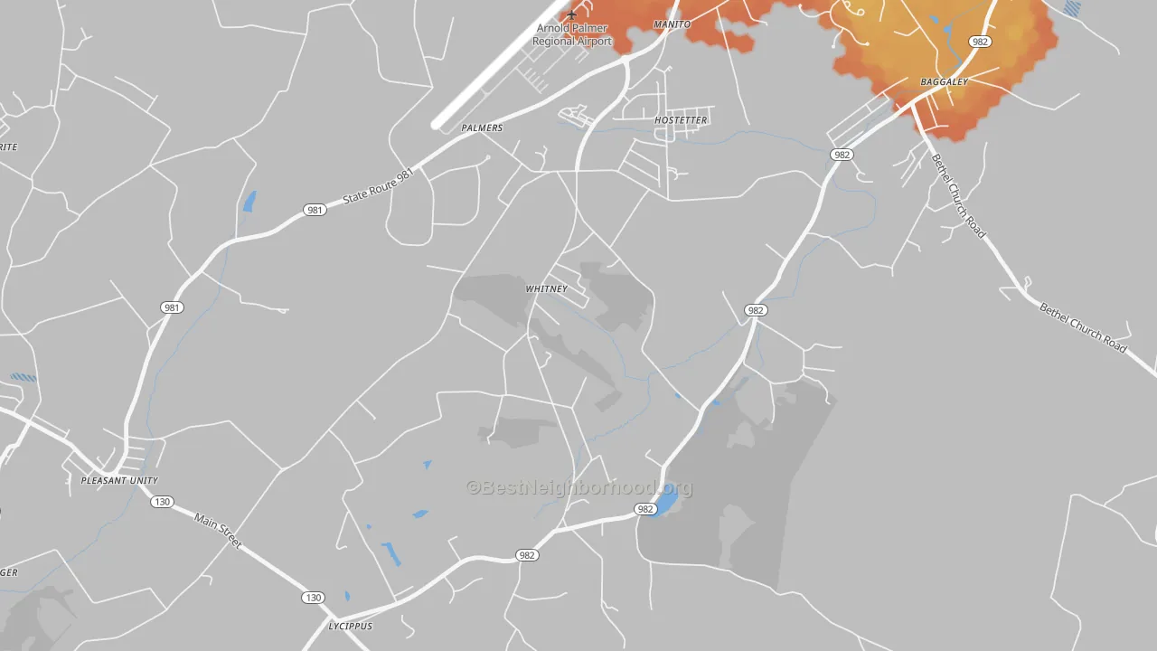 Bike Grade map of 15693, PA
