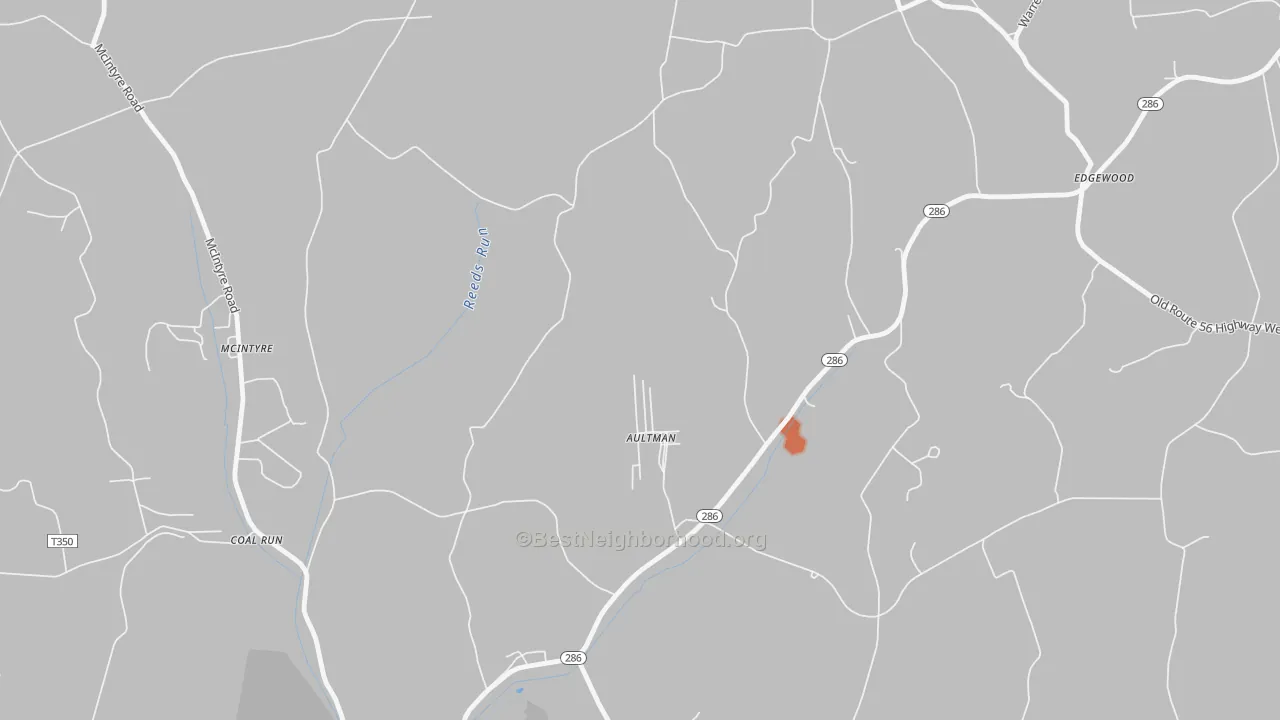 Bike Grade map of 15713, PA