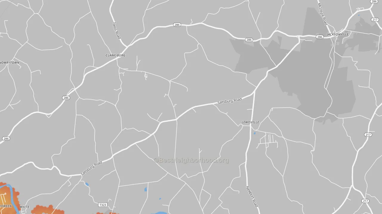 Bike Grade map of 15725, PA