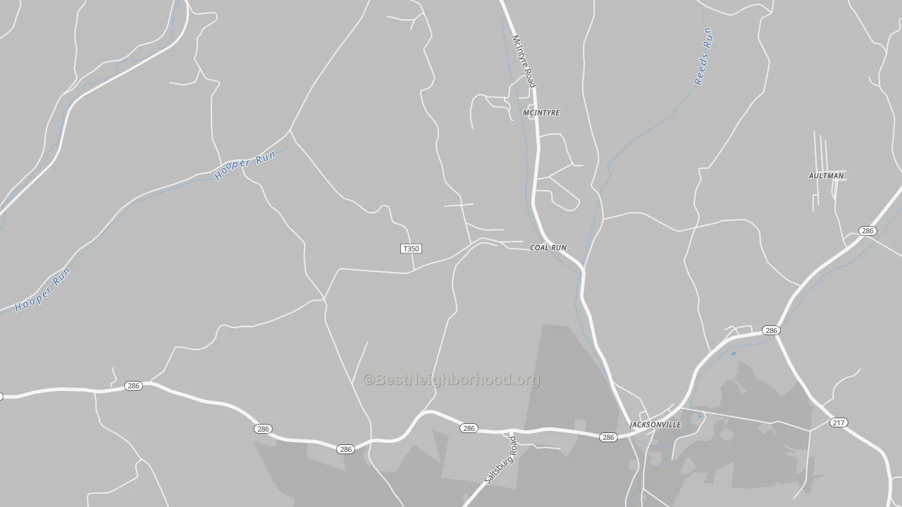 Bike Grade map of 15727, PA
