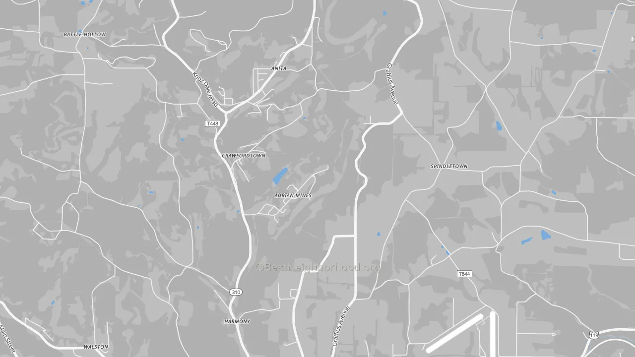 Bike Grade map of 15733, PA
