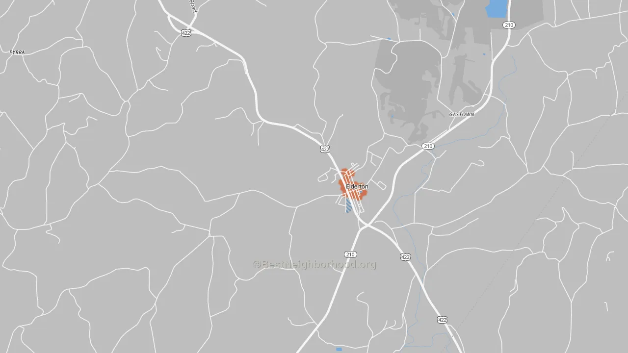 Bike Grade map of 15736, PA