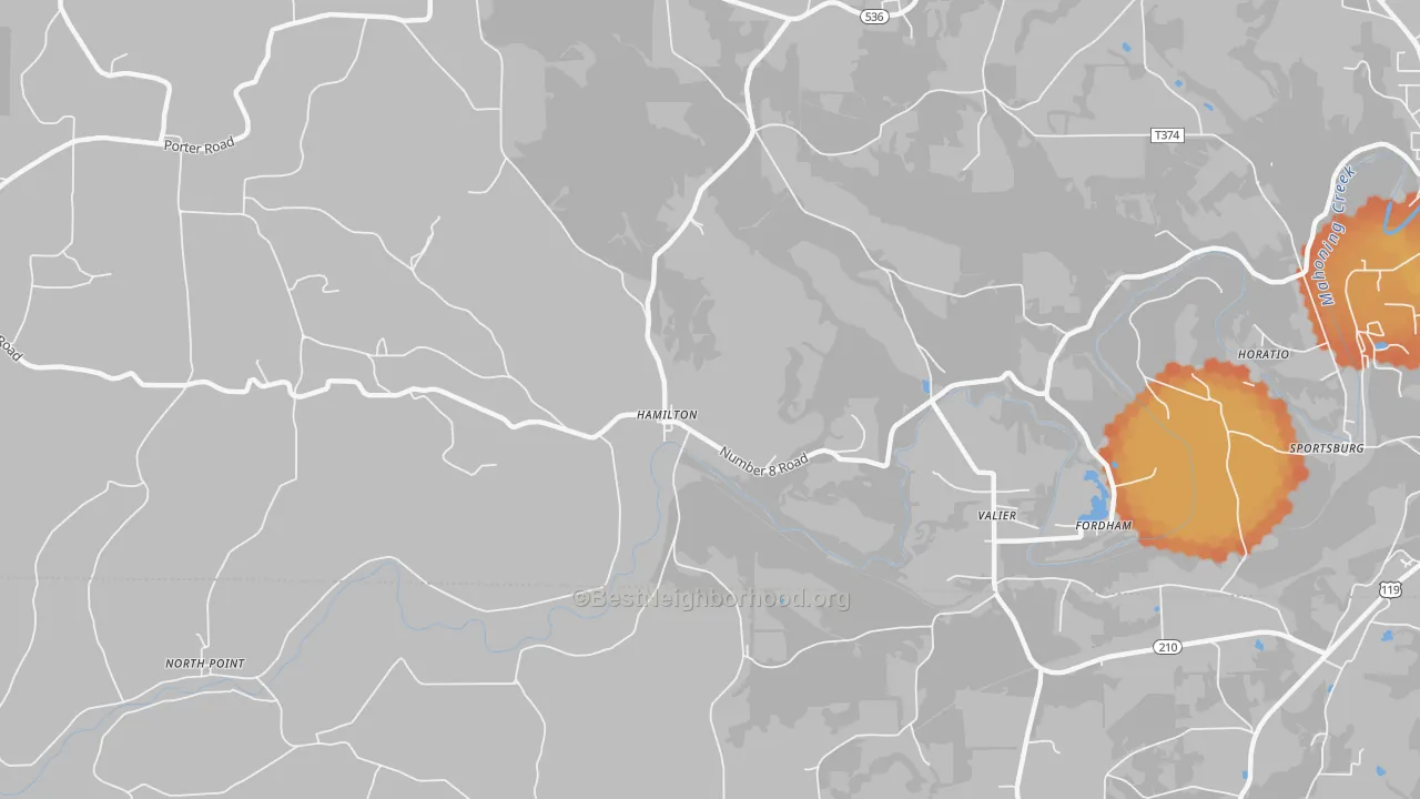 Bike Grade map of 15744, PA