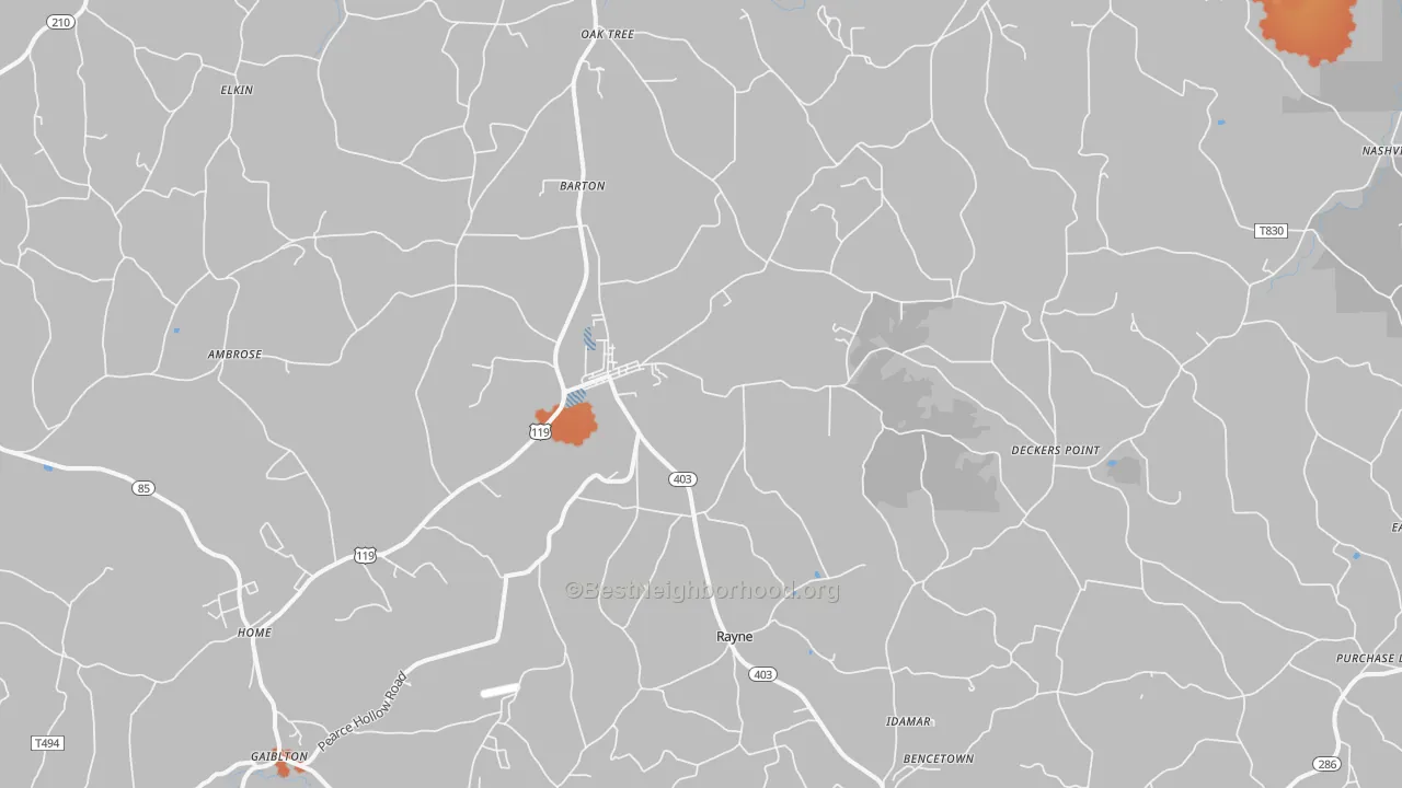 Bike Grade map of 15759, PA