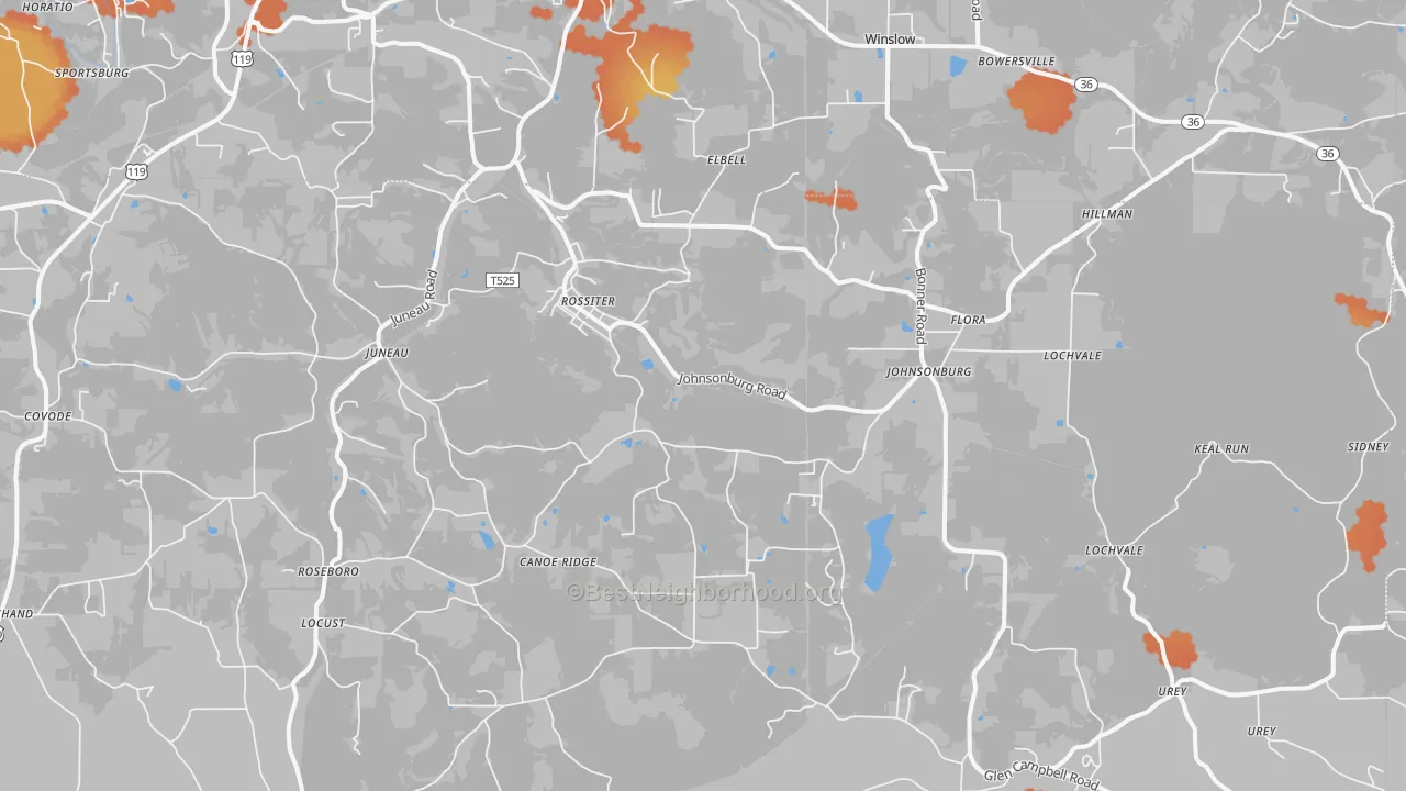Bike Grade map of 15772, PA