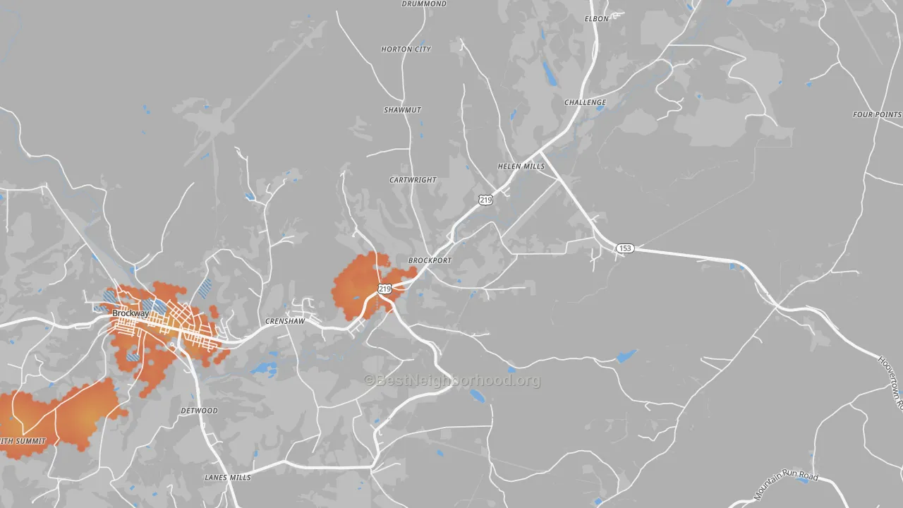 Bike Grade map of 15823, PA