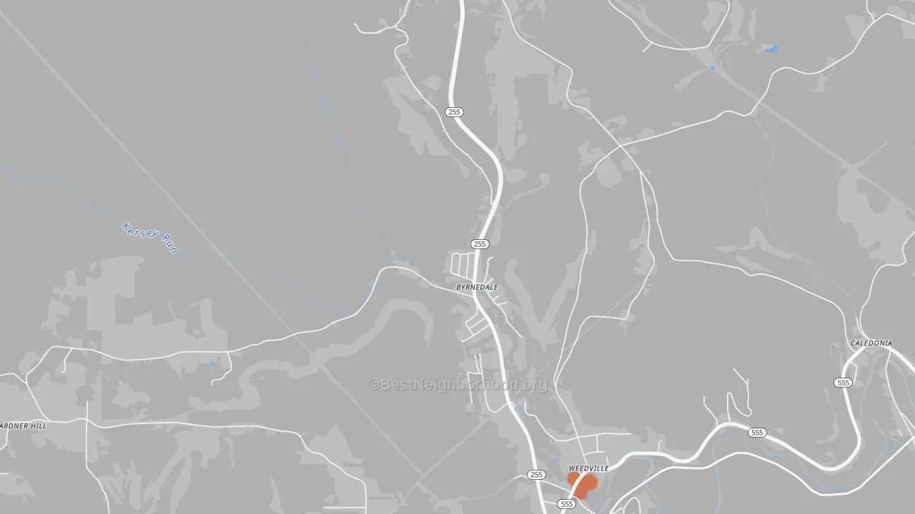 Bike Grade map of 15827, PA
