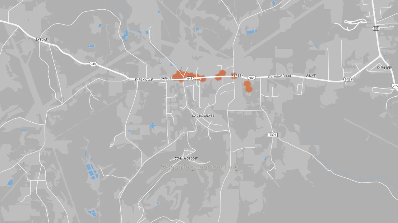 Bike Grade map of 15831, PA
