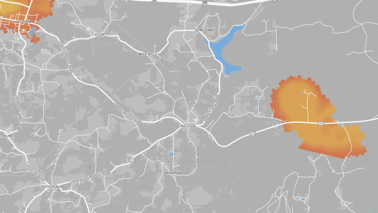 Bike Grade map of 15856, PA