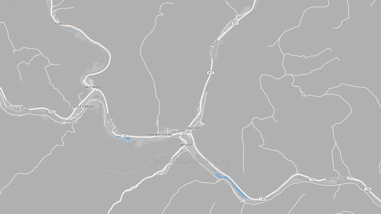 Bike Grade map of 15861, PA