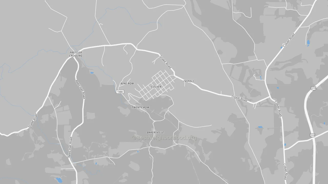 Bike Grade map of 15927, PA