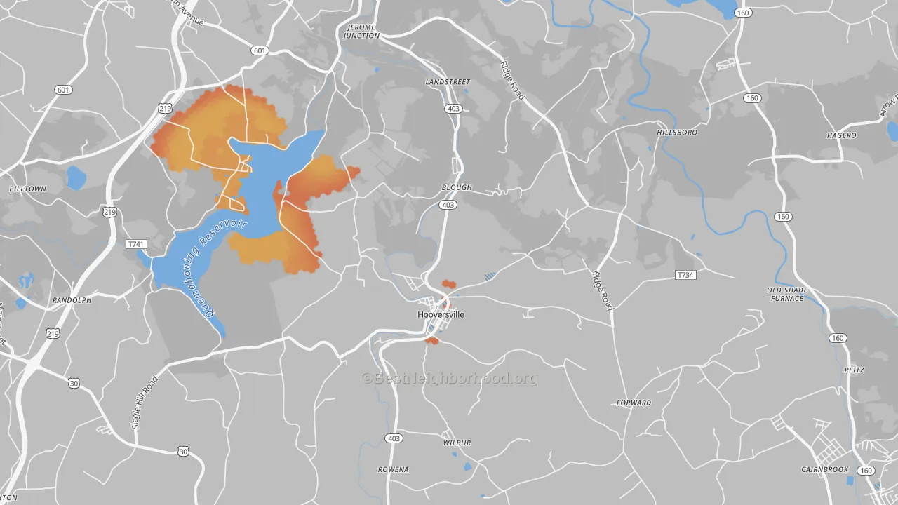 Bike Grade map of 15936, PA