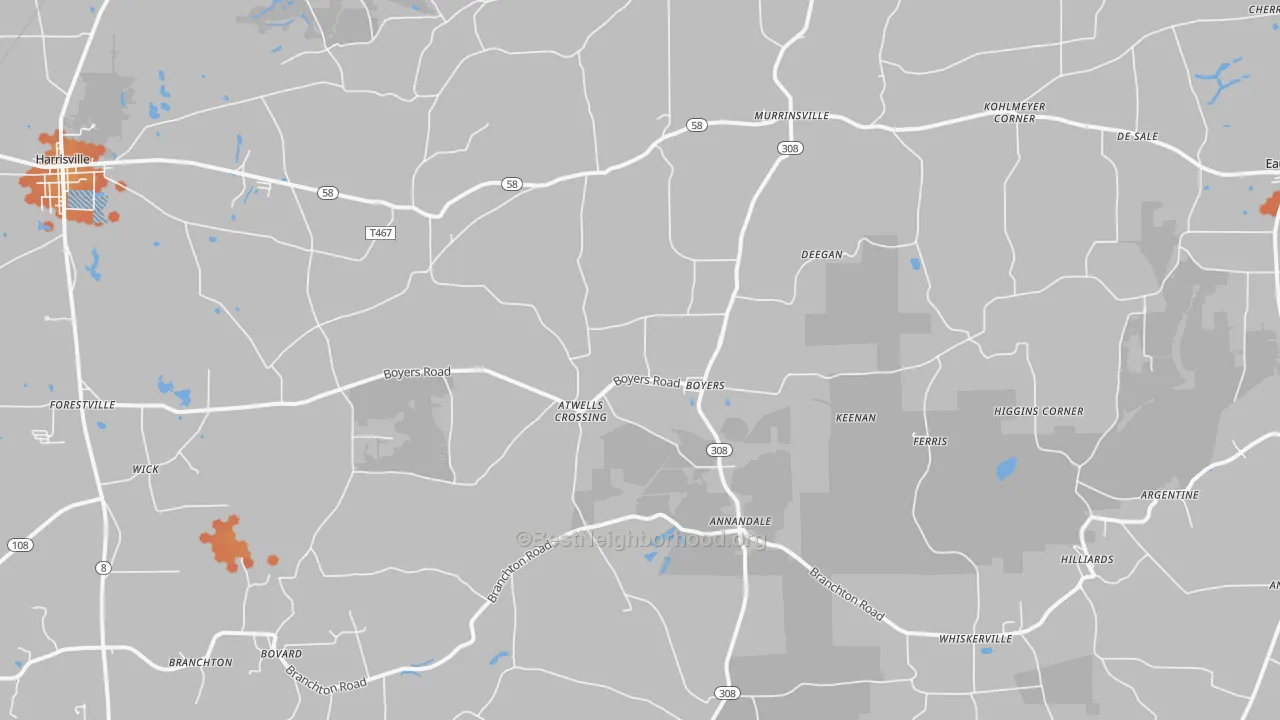 Bike Grade map of 16020, PA