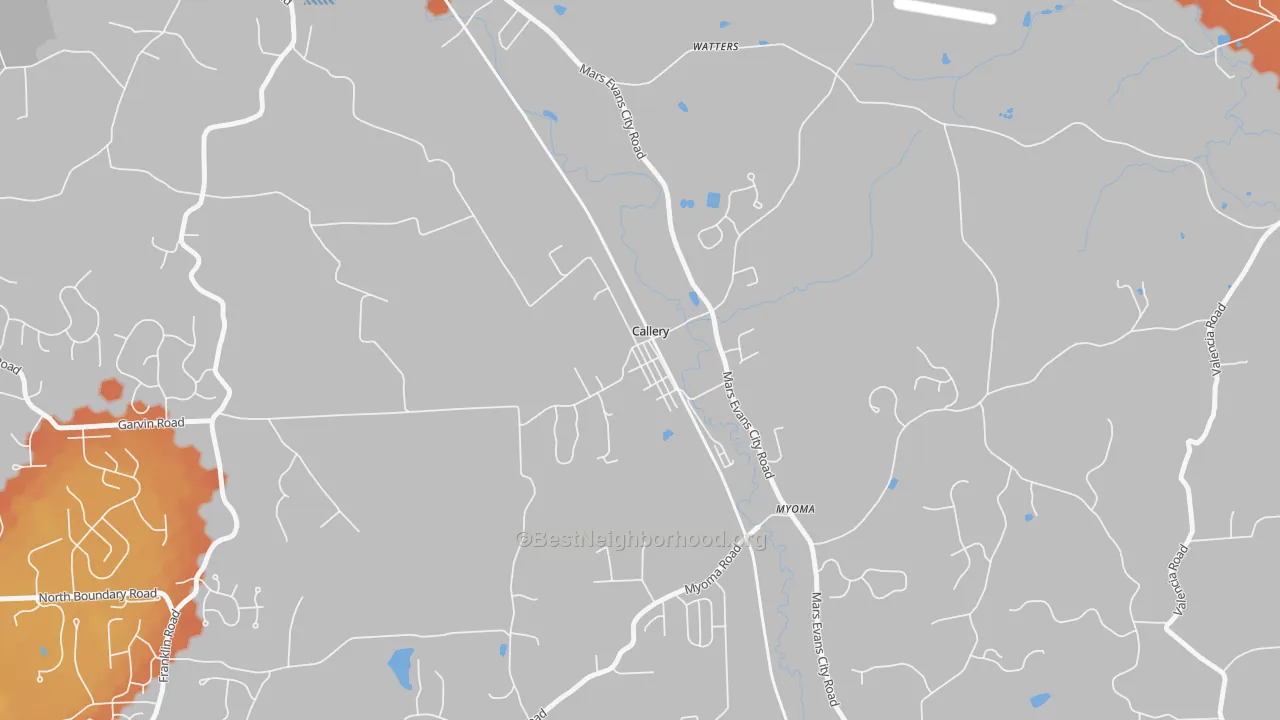 Bike Grade map of 16024, PA