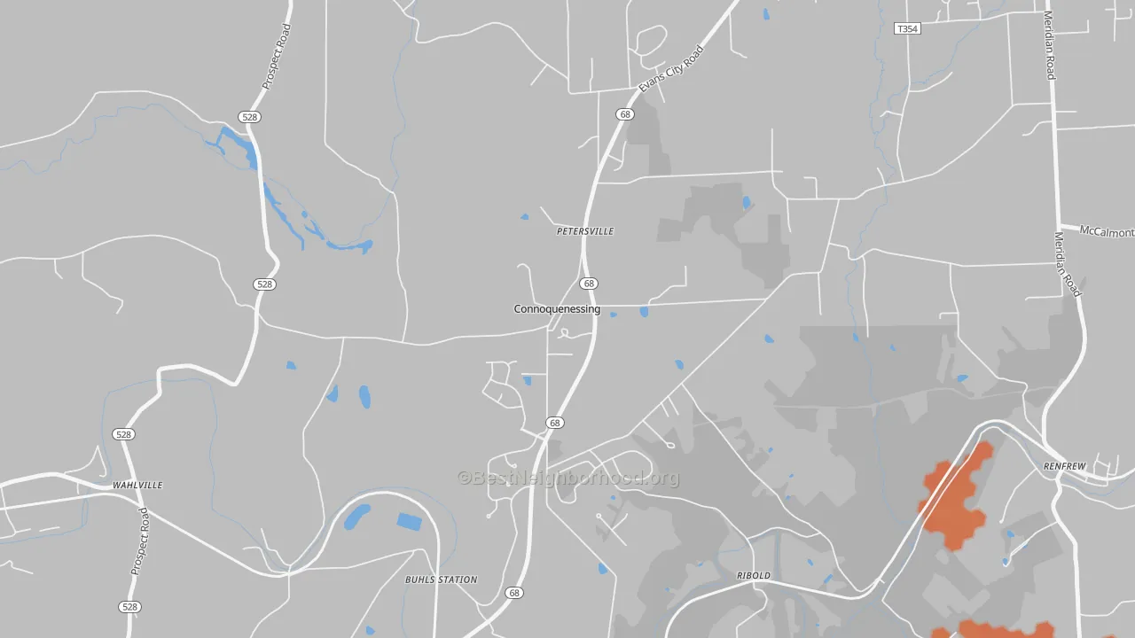 Bike Grade map of 16027, PA