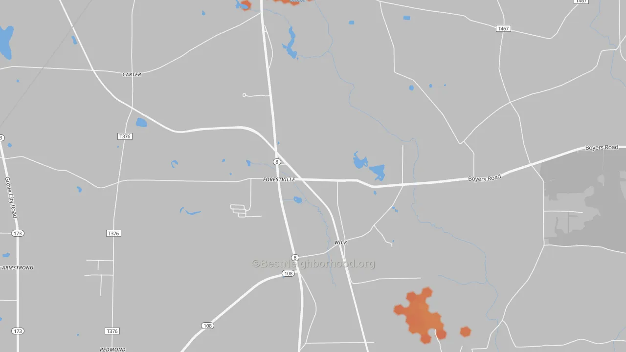 Bike Grade map of 16035, PA