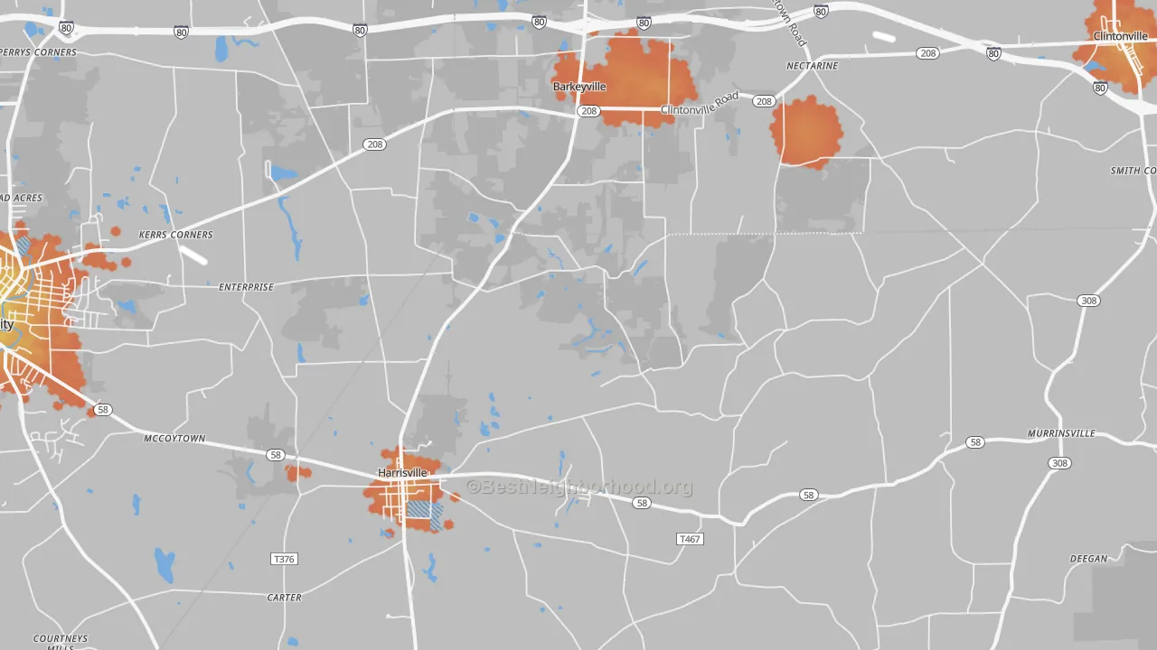 Bike Grade map of 16038, PA