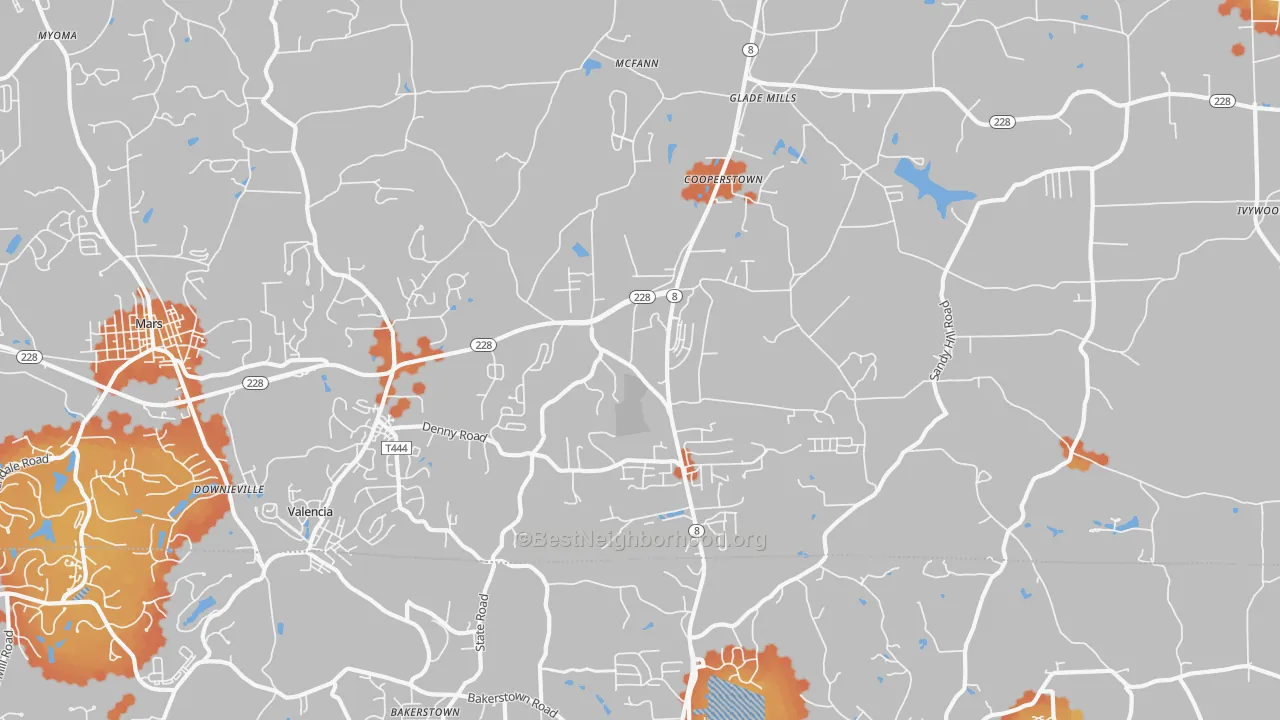 Bike Grade map of 16059, PA