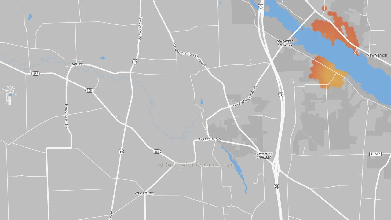 Bike Grade map of 16114, PA