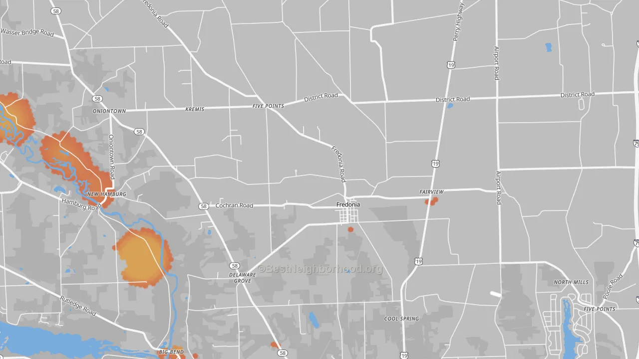 Bike Grade map of 16124, PA